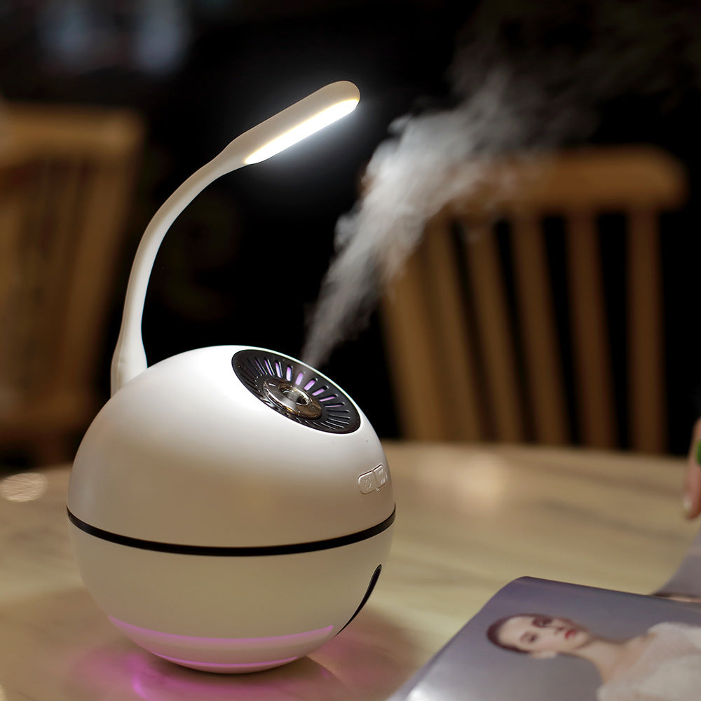 Humidifier Rechargeable 2000mA Built-in Lithium Battery Mini Ultrasonic Aroma Humidifier Diffuser with LED Light Fan