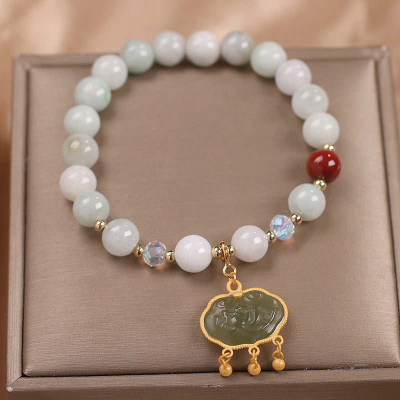 Summer Blue Hetian Jade Beaded Bracelet